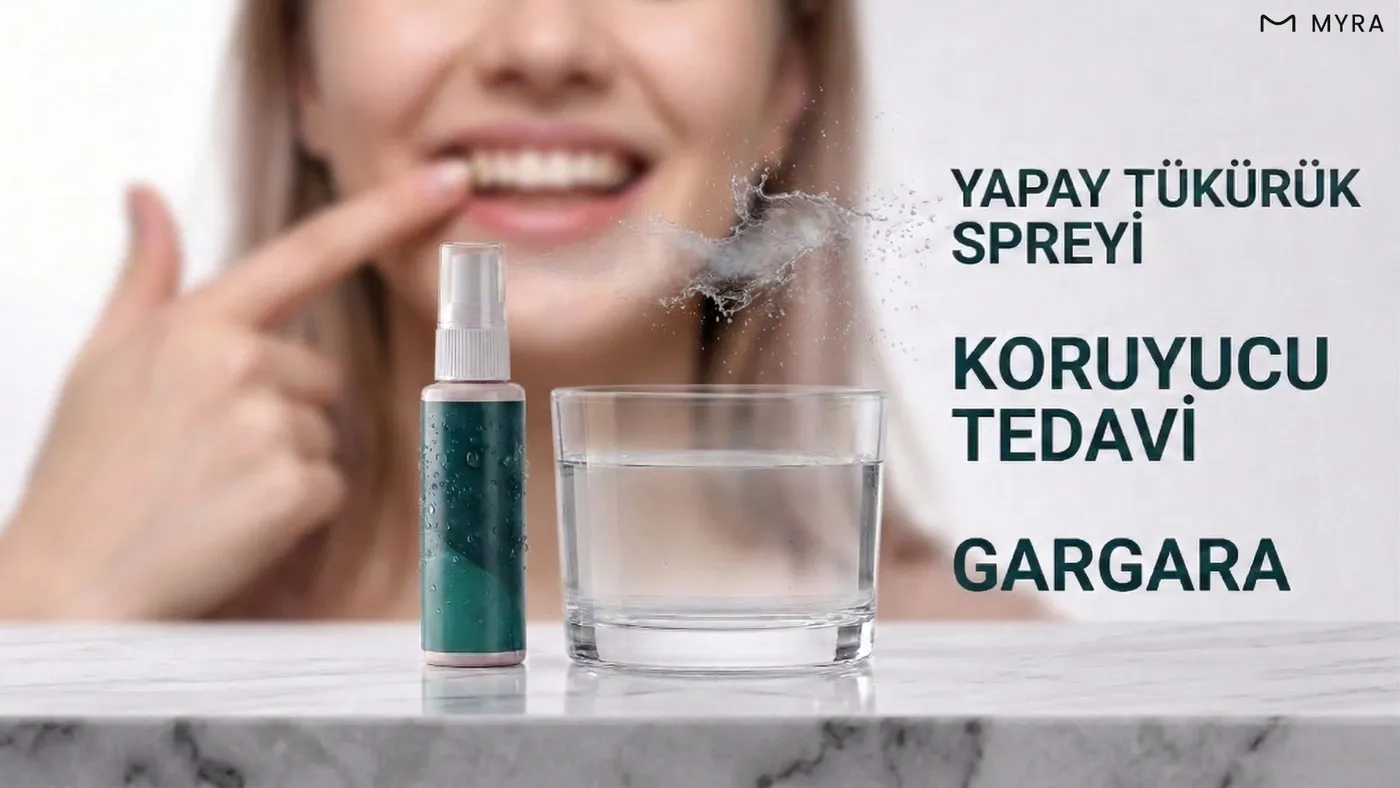 Su içme, şekersiz sakız ve ağız bakım ürünleri ile ağız kuruluğunu azaltmaya yönelik yöntemler