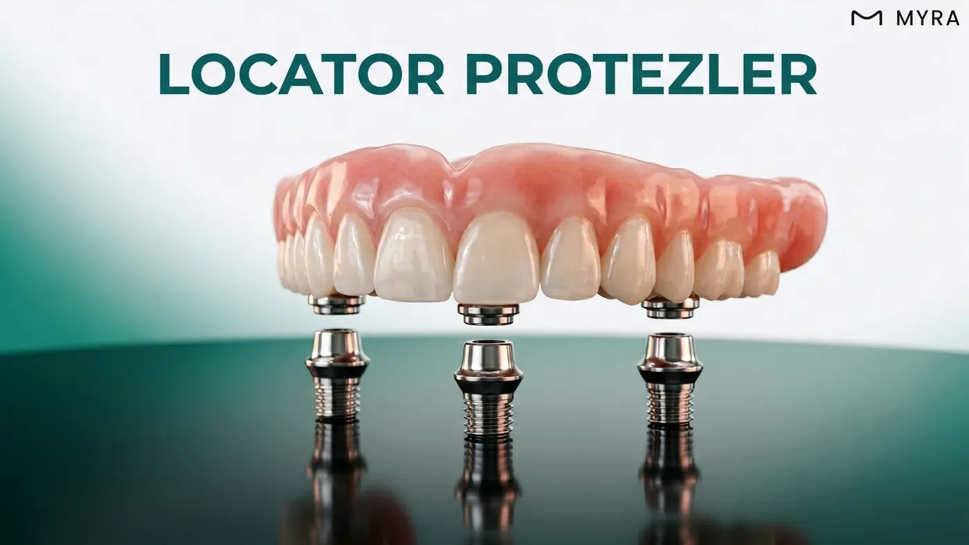 Locator bağlantı sistemi ile tutunan implant destekli protez