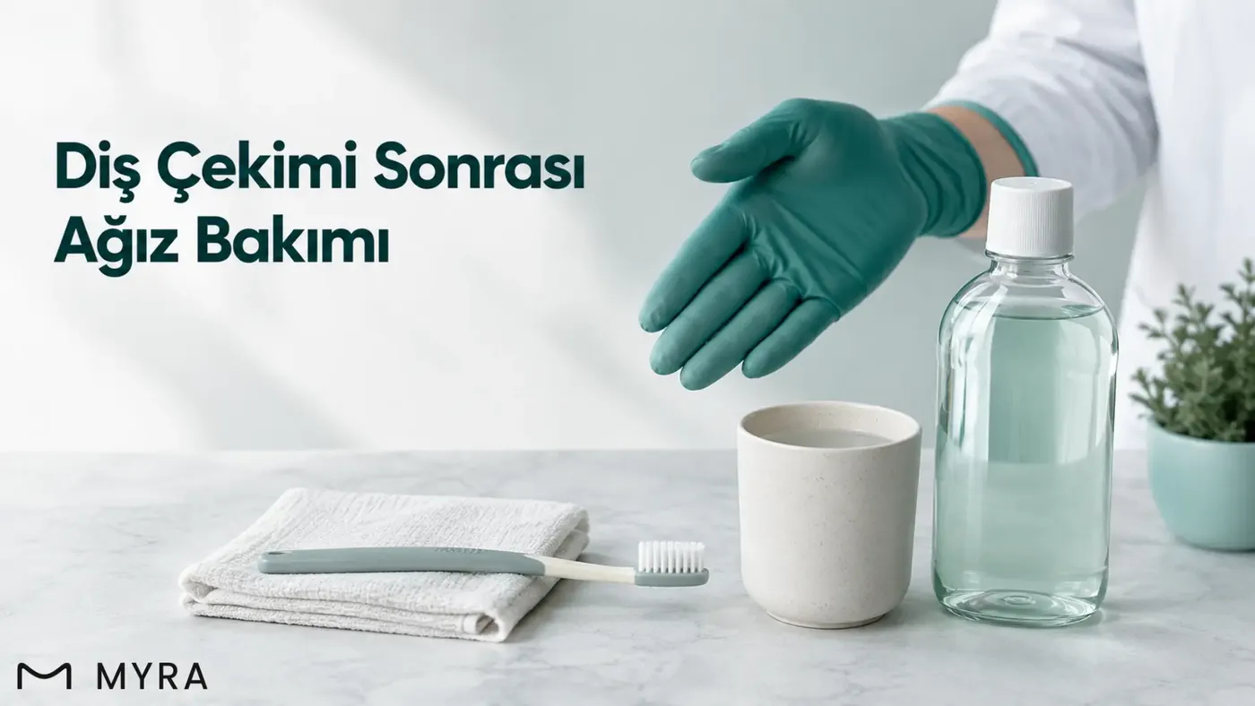 Diş çekimi sonrası ağız bakımını gösteren diş hekimi önerisi