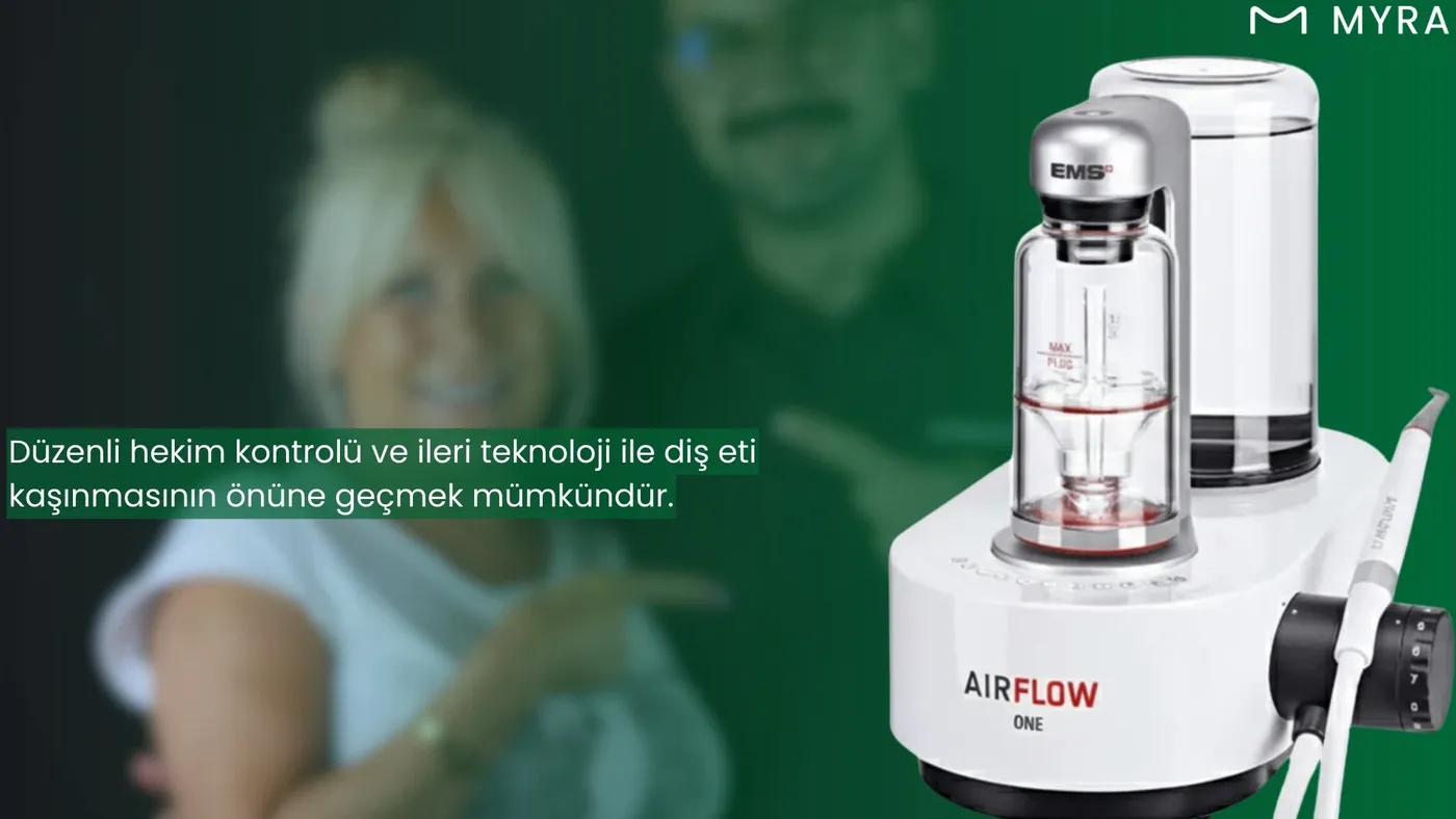 Ultrasonik cihazla diş eti çizgisindeki tartar ve plağın temizlenmesi