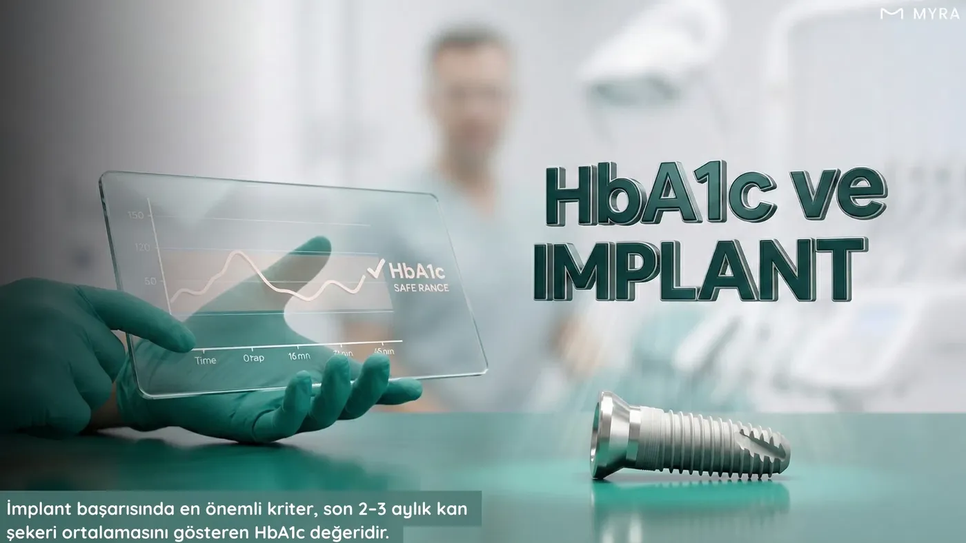 HbA1c değerlerine göre implant uygulanabilirliğini gösteren şematik tablo