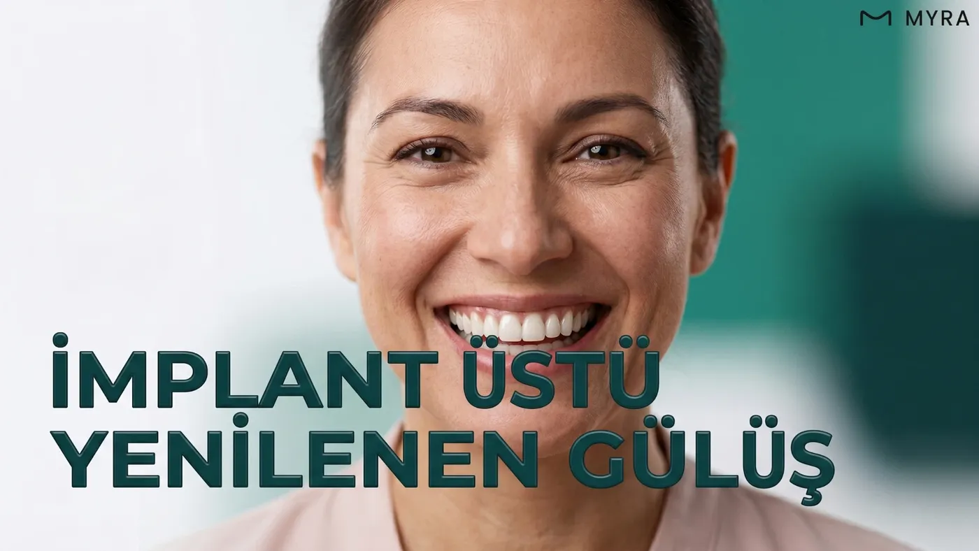  İmplant üstü protez uygulanmış hasta gülüşü