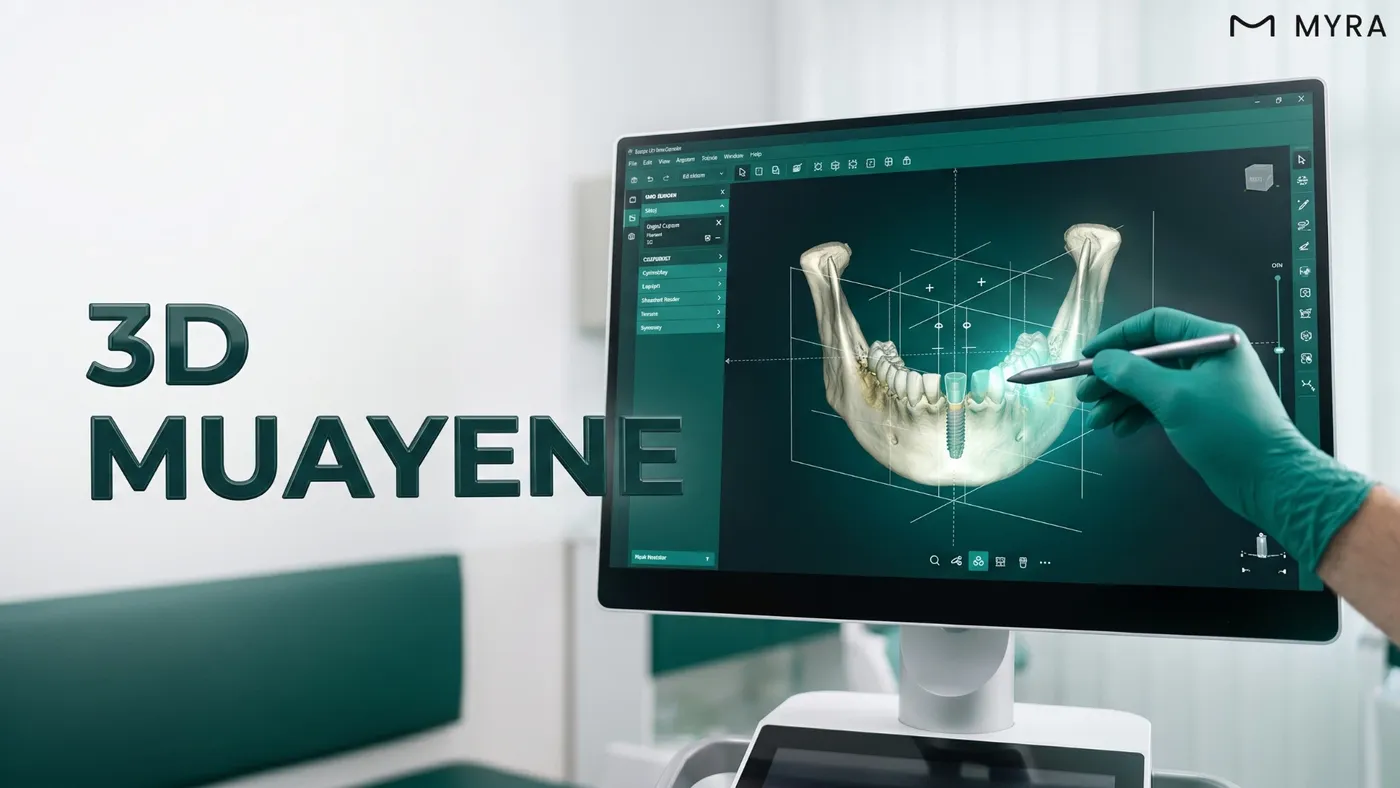 Dijital tomografi ile implant tedavi planlaması yapan diş hekimi