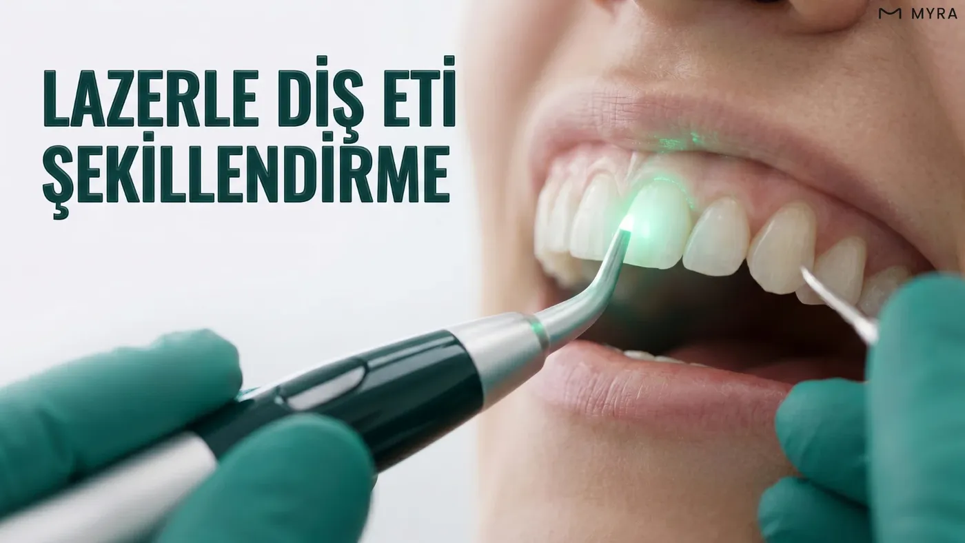 Lazer cihazı ile gingivoplasti işlemi