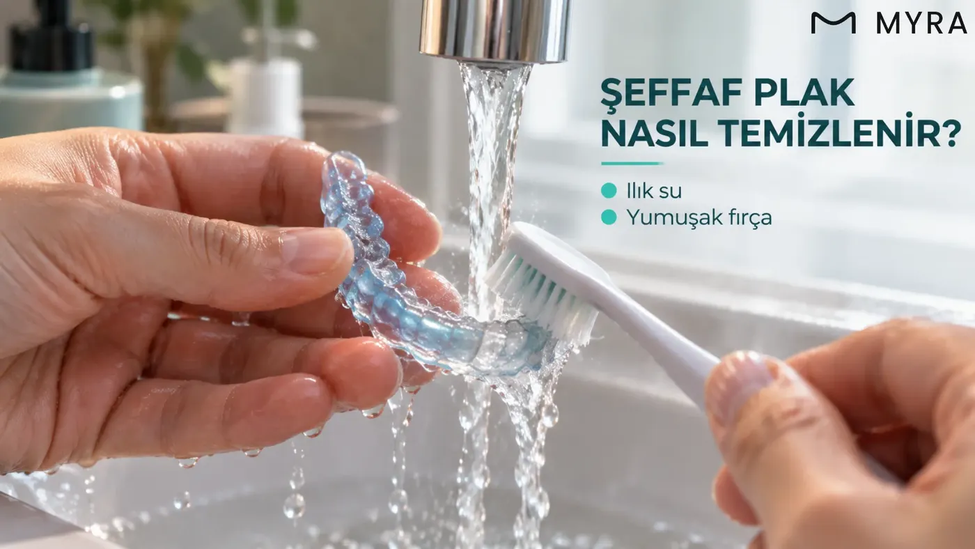 Şeffaf pekiştirme plağının ılık su ve yumuşak fırça ile temizlenmesi