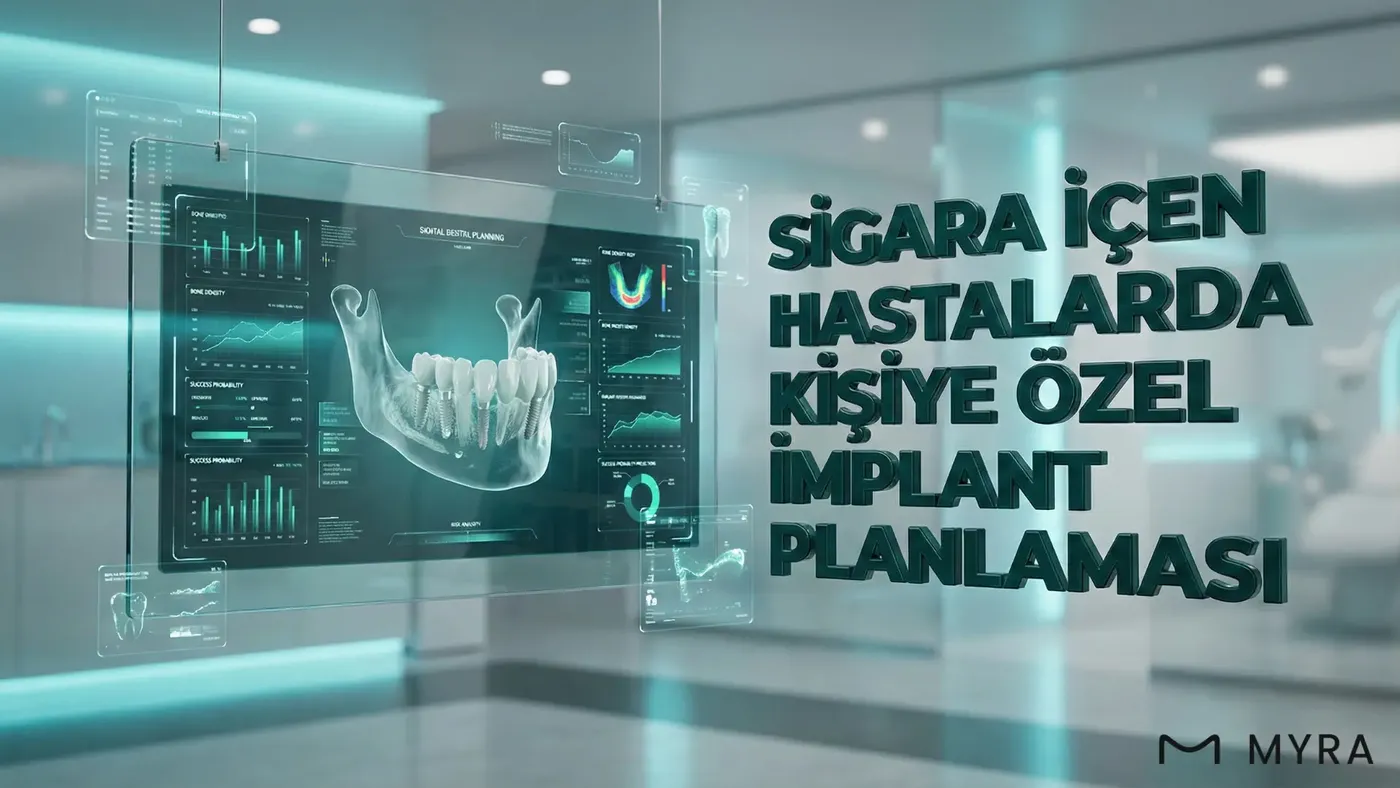 Diş hekiminin implant planlamasını dijital ekranda değerlendirdiği klinik ortam