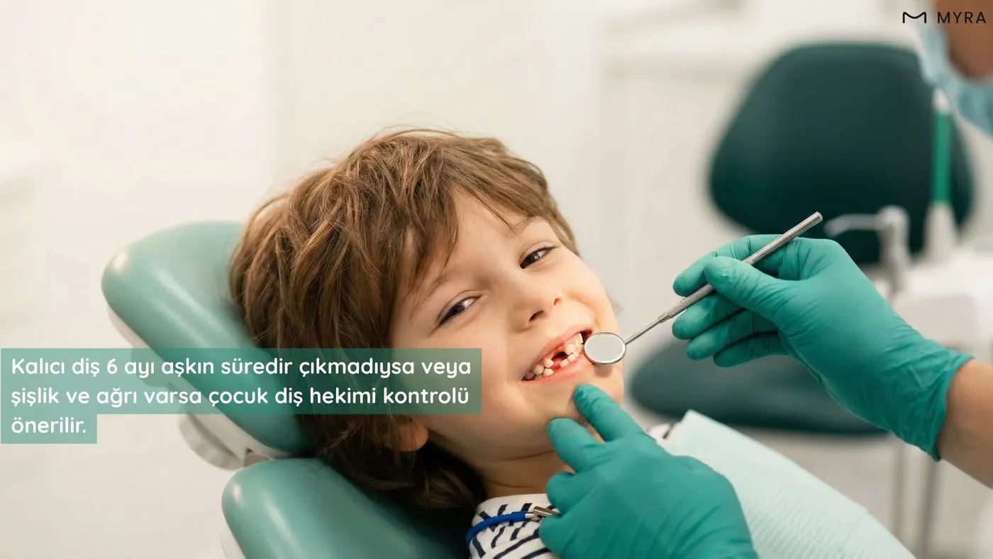 Çocuk diş hekimi tarafından ağız içi muayenesi yapılan çocuk hasta