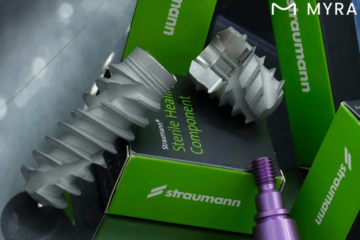 Titanyum yapıya sahip, dayanıklı Straumann implant örnekleri