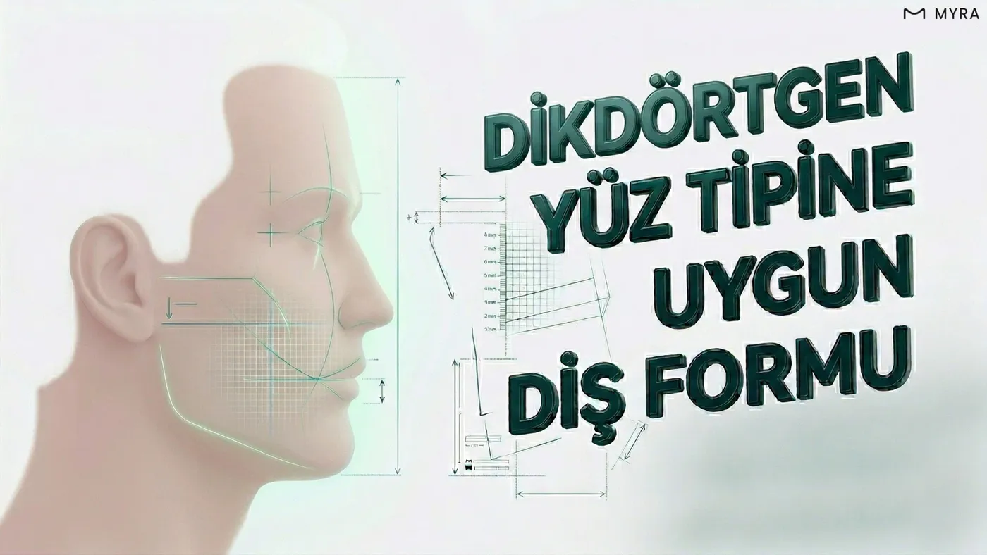 Uzun yüzü yatayda dengeleyen geniş ve kısa kron boyuna sahip diş tasarımı