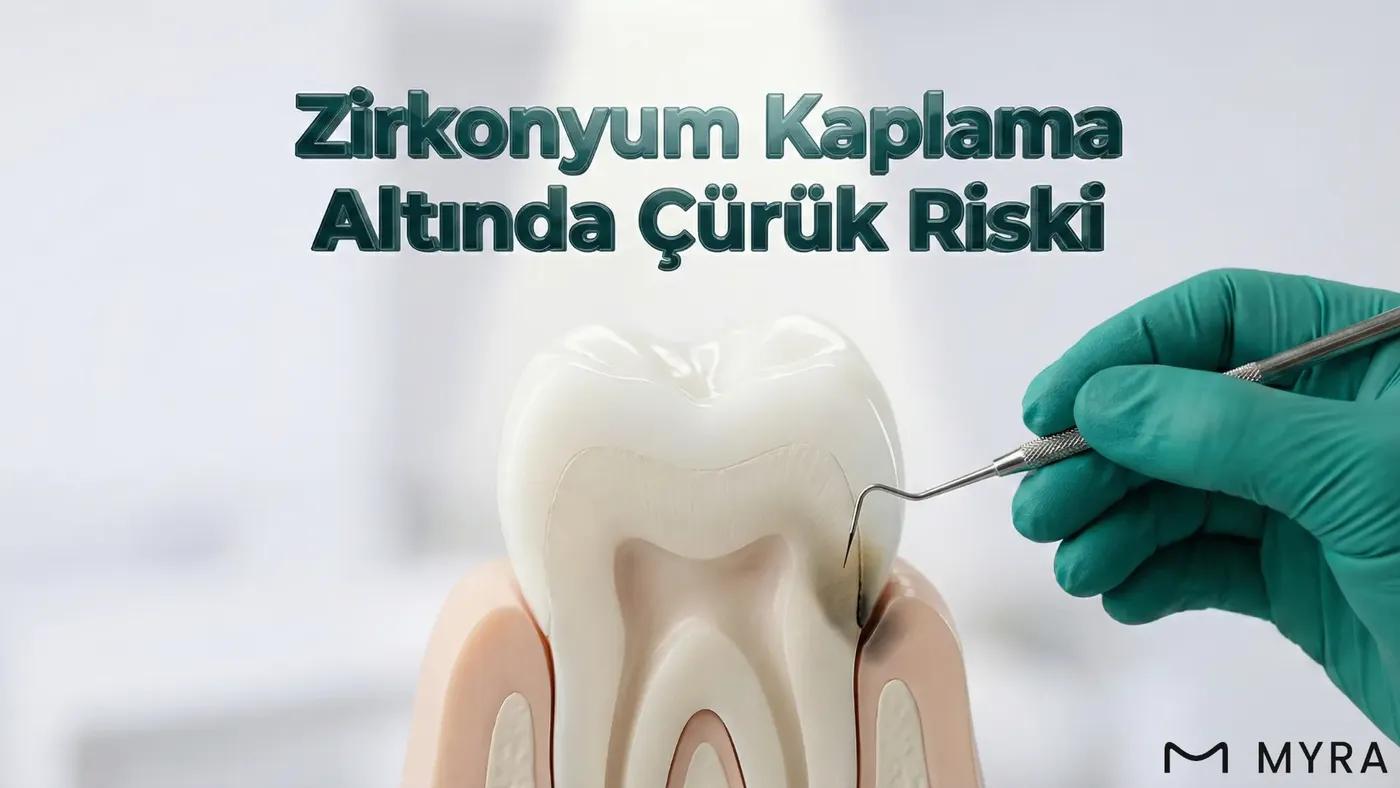 Zirkonyum kaplama altında gelişebilen çürük alanı